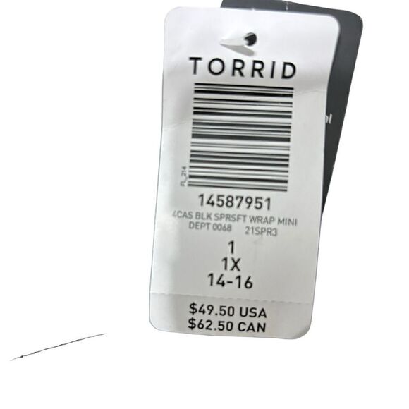 Torrid Super Soft High Waisted Mini Wrap Tie Stretch Skirt Black Size 3X - Picture 7 of 7